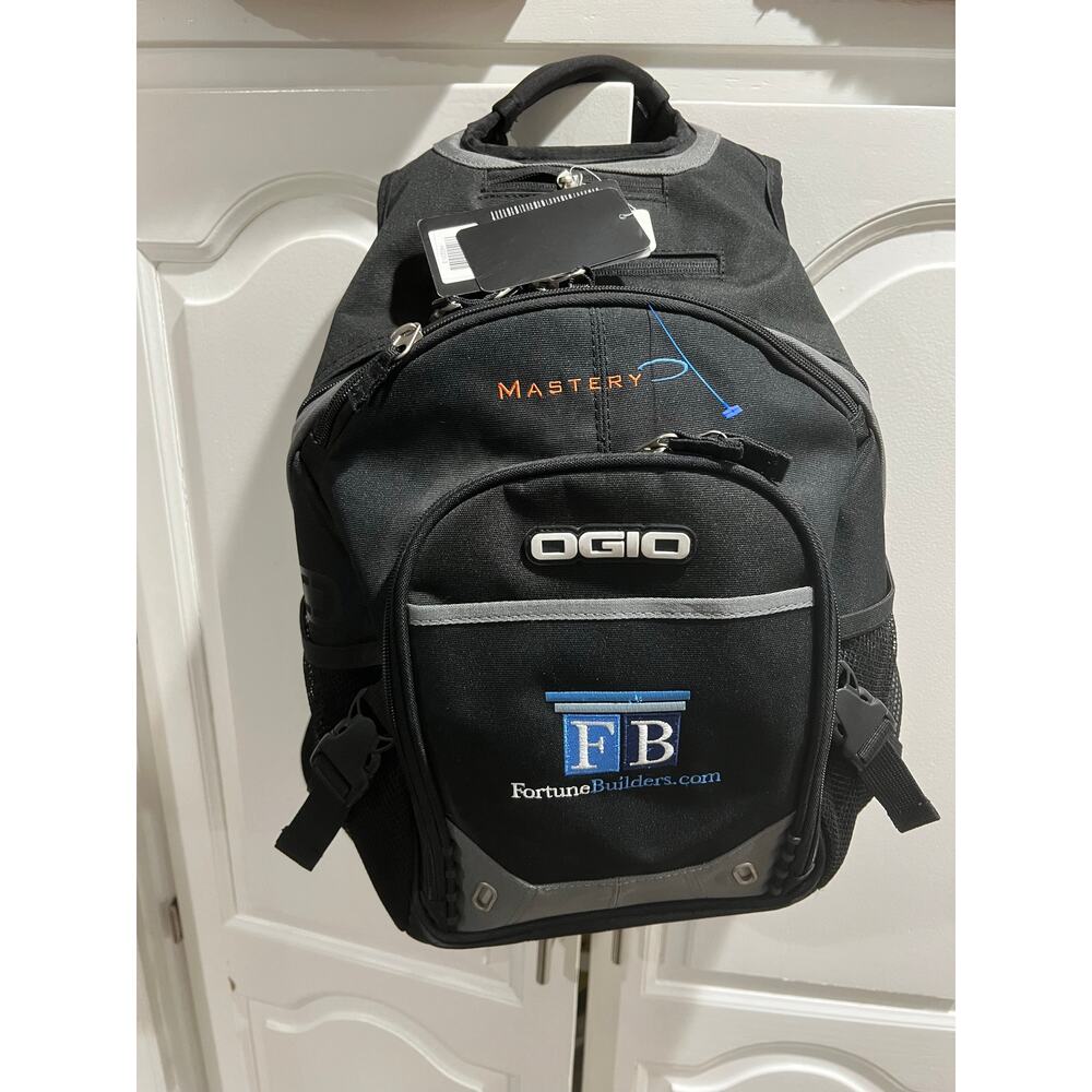 OGIO Backpack FortuneBuilders Mastery Logo Black Audio Pocket Laptop Travel NWT